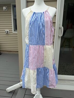 Vineyard Vines ' Striped Patchwork Sundress - Blue, Red & Cream
